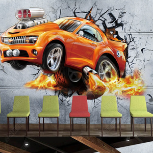 Intérieur de la maison <span class=keywords><strong>voiture</strong></span> rétro étanche <span class=keywords><strong>3D</strong></span> <span class=keywords><strong>papier</strong></span> <span class=keywords><strong>peint</strong></span> arrière-plan du salon - Product Image 1