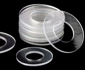 Rondelles en plastique PVC transparent, vente en gros personnalisée, résistantes à l'usure et isolantes, joints d'espacement circulaires - Product Image 1