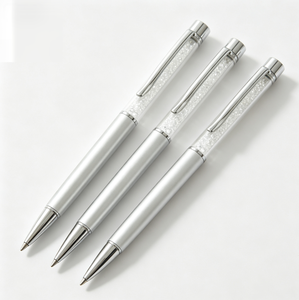 Stylo bille rotatif en métal durable multicolore avec diamant en cristal intégré, idéal pour les cadeaux promotionnels d'entreprise et les salons professionnels - Product Image 1
