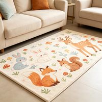 Handgefertigter Woll-/Seidenteppich im Modernen Design für den Wohnbereich, Dicker Flauschiger Teppich für das Wohnzimmer