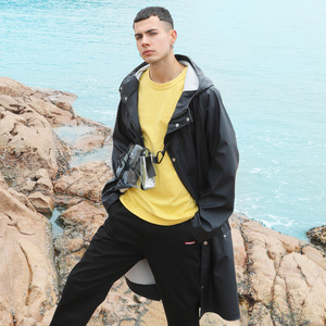 Imperméable en PU thermocollé haute fréquence long et léger pour hommes et femmes, imperméable et cape <span class=keywords><strong>de</strong></span> <span class=keywords><strong>pluie</strong></span> en tissu tricoté, en stock. - Product Image 3