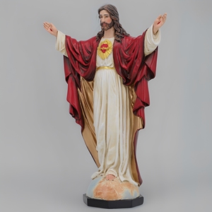 Vente en gros d'usine Statues religieuses catholiques en résine Cadeaux chrétiens commémoratifs pour elle Figurine <span class=keywords><strong>de</strong></span> bébé en gros Sacré-Cœur <span class=keywords><strong>de</strong></span> Jésus - Product Image 3