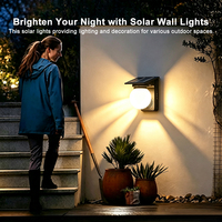 MLK-8785 Nueva Lámpara de Pared Exterior Moderna con Energía Solar, Altavoz de Música con Bombilla LED Doble