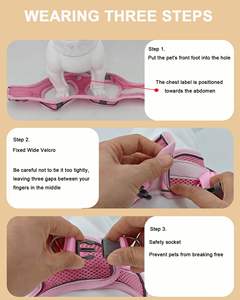 <span class=keywords><strong>Harness</strong></span> dan Tali Kekang Hewan Peliharaan dari Nilon Reflektif dan Bernapas, Rompi Jaring Lembut Anti-Selip untuk Kucing dan Anjing Kecil - Product Image 4