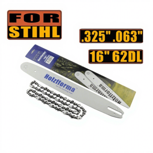 Combo de Barra Guía y Cadena de Sierra de 16 Pulgadas, .325 .063 62DL, Compatible con Motosierras MS170 MS180 MS181 MS190 MS191T MS192T MS200 - Product Image 1