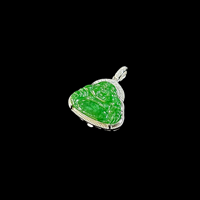Pendentif Bouddha en jadéite birmane naturelle de qualité A, pendentif en jadéite verte de haute qualité, cadeau en jadéite pour femmes (avec NGTC)