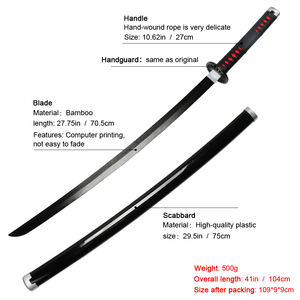 41 ''Bambou Demon Slayer Sword Cosplay Holder Ceinture <span class=keywords><strong>Kimetsu</strong></span> No Yaiba Tanjirou Kyoujurou Props Anime Katana Swords - Product Image 3