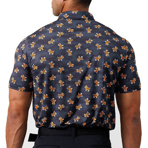 Camiseta Polo Clásica para Hombre, Corte Entallado, Elástica, para Golf y Negocios, Deportiva, Transpirable, con Impresión por Transferencia de Calor, de Poliéster y Elastano - Product Image 4