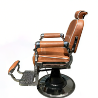 Fauteuil de Barbier Hydraulique Vintage Blanc Doré de Luxe pour Salon de Coiffure et de Beauté, Mobilier de Salon, Fauteuil de Coiffage