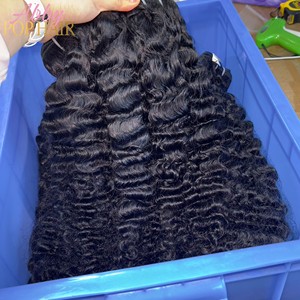 Wave naturale extension capelli umani all'ingrosso fabbrica cuticola 100% allineata capelli vergini birmano ricci vietnamiti - Product Image 5