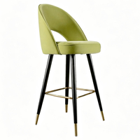 Tabouret de bar moderne de luxe de style américain à motif pied-de-poule pour restaurant, mobilier commercial robuste