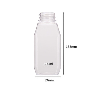 Tùy chỉnh hình vuông rỗng nhựa nước giải khát chai một thời gian với nắp 300ml bán buôn rõ ràng độc đáo chai nhựa cho Soda - Product Image 6