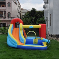 Castello Gonfiabile per Bambini Conforme UKCA - PVC Ecologico e Nylon, Capacità 300KG per 2-5 Bambini, Parco Giochi Interno/Esterno