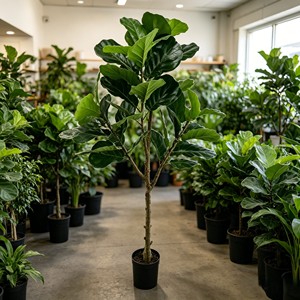 Fiddle Leaf Fig Artificial <b>Plant</b> High Simulation Leaves Indoor Floor Decor Single-piece Package <b>Plastic</b> Material - Product Image 6