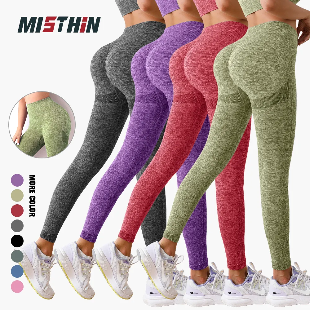 Custom Women Gym Scrunch Pants Sport Workout Fitness Push Up High Waist Butt lifter Tummy Control Yoga Leggings