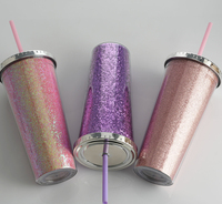 En gros 24oz Durian sirène gobelet personnalisé en plastique bouteille d'eau tasse couvercle paille pour adultes coloré diamant paillettes 700ml voyage
