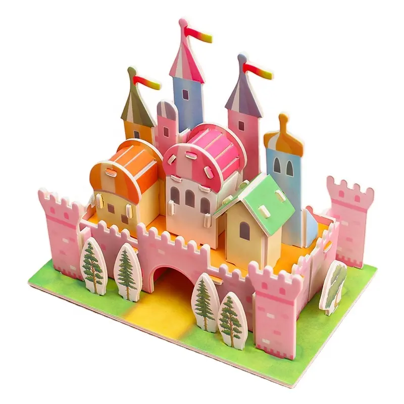 3D puzzle cartão estudante DIY mão-montado imagem infantil educação precoce splicing brinquedos stall plus size costura imagem