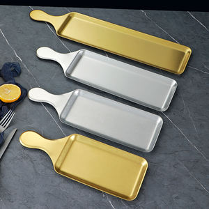 صواني مطبخ فضي وذهبي بمقبض أدوات طاولة غربية من الفولاذ المقاوم للصدأ للمطاعم - Product Image 4