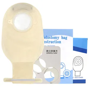 Colostomia Y1908 Sistema de 2 peças Ce Rodas Pele Peça Colostomia Saco Ostomia Saco Pediátrico Flange 45mm 7 Dias 3 Anos Max Corte 45mm