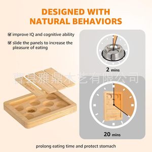Alfombra de alimentación lenta de madera maciza para perros, comedero de madera para mascotas - Product Image 3