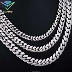 Collier chaîne cubaine en argent 925 plaqué or 18 carats avec moissanite VVS certifiée GRA, coupe brillante, pour homme, style hip-hop - Product Image 2