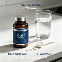 Comprimés de zinc certifiés ISO sous marque privée, haute puissance, 50 mg, favorisent la santé immunitaire, soins de la peau, complément alimentaire, faible MOQ
