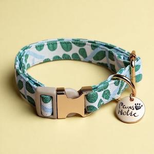 Collar para Perro de Algodón con Estampado Minty Dew, Talla M, Premium, Elegante, Cómodo, Personalizado, Duradero, Accesorio para Pasear, Diseño Exclusivo para Perros - Product Image 1