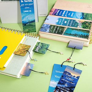 Myway 20 Pieces <strong>Bible</strong> Verses Inspirational <strong>Scripture</strong> <strong>Bookmark</strong> Motivational Positive Page Marker with Cross Pendants - Product Image 4