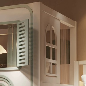 <span class=keywords><strong>Lit</strong></span> mezzanine moderne JS en forme de voiture avec cadre en bois massif, étagère de rangement et bureau intégré, <span class=keywords><strong>lit</strong></span> confortable pour chambre de garçons - Product Image 6