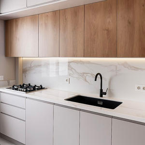 Gabinetes de Cocina Modernos Ecológicos Blancos Modulares de Tablero de Melamina de Madera RTA Listos para Armar de Goldtop, Grifo y Fregadero Completos - Product Image 2