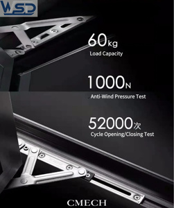 Fenêtres et portes en aluminium certifiées CE de WSD Factory Wholesale, fenêtres à battants en aluminium pour villas - Product Image 2