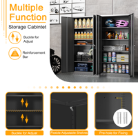 Armoire de rangement moderne pour garage, en acier, avec 2 portes battantes et 4 étagères, idéale pour atelier et cuisine - Vente directe usine