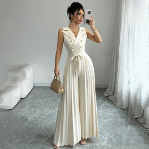 Ropa de Mujer para Importación y Exportación 2025: Mono Estilo <span class=keywords><strong>Traje</strong></span> <span class=keywords><strong>con</strong></span> Cuello de Blusa y Lazo, Estilo Maduro y Ligero - Product Image 3