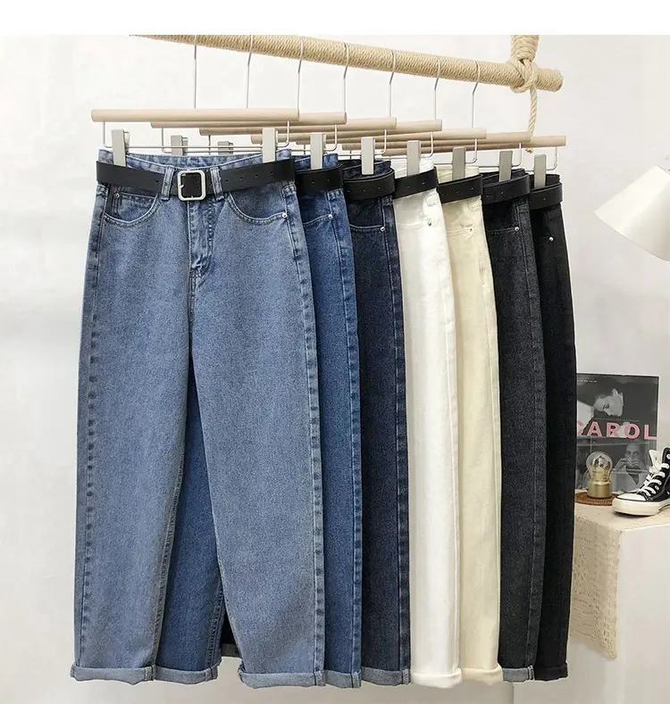 2023 Women Mid Waist Boyfriend Big Denim Jeans Casual High Street Denim Pants Sexy Vintage Pencil Jeans