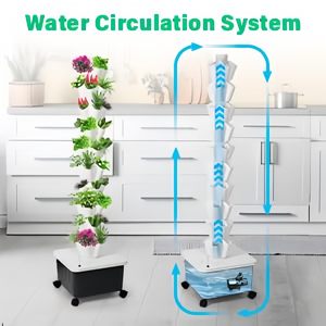 Torre Vertical de Hidroponía de 14 Niveles y 70 Orificios, Sistema de Cultivo Hidropónico Vertical - Product Image 6