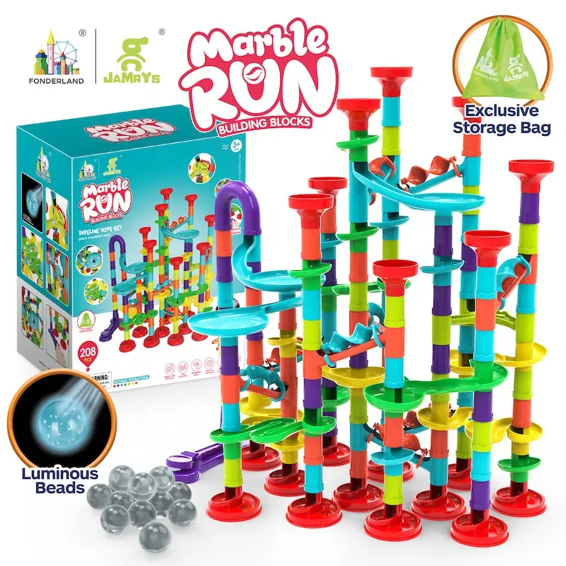 Wholesale Popular Marble Runs Building Block Sets Race Maze Blocks Luminous Ball Slide Track 3 Styles Educational Toys For Kids