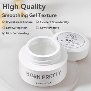 BORN PRETTY OEM Logo personnalisé 5 en 1 Gel colle à ongles en gros utilisé pour le renforcement des ongles, gel 3D effet vague, <span class=keywords><strong>poudre</strong></span> chromée à frotter - Product Image 2