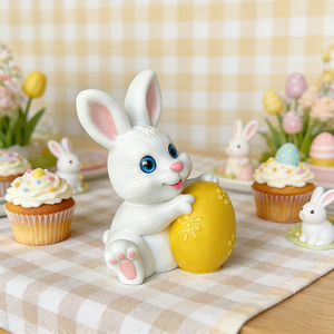 Moule à bougie en silicone créatif en forme de lapin de Pâques - Outil de bricolage pour bougies d'aromathérapie, ornements en plâtre et décoration de gâteaux - Product Image 6