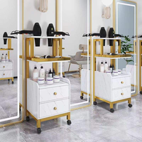 Dernier modèle Mobilier de salon Chariot de salon en or Chariot beauté amovible Chariot de rangement pour maquillage