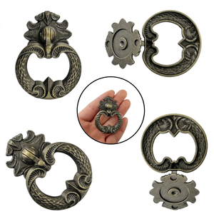 Poignée de tiroir en alliage de zinc moulé sous pression de style chinois, à marque privée, anneau à trou unique, durable, pour armoire, quincaillerie de meubles - Product Image 1