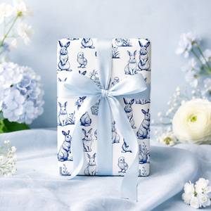Original daily blue rabbit double-sided coated <b>paper</b> packaging <b>paper</b> - Product Image 2