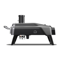 Four à pizza portable sans fumée de 14 pouces en acier inoxydable avec allumage piézoélectrique et design pliable pour le camping