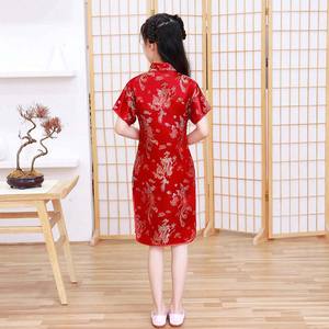 Niños niña ropa de fiesta disfraz bebé niñas Cheongsam <span class=keywords><strong>Jumper</strong></span> 1-12Y chino Qipao vestido 2017 - Product Image 3