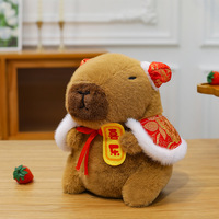 Nouveau style transfrontalier Peluche Capybara de 8 pouces en tissu polyester-coton, rembourrée en coton PP, pour machine à griffes et événements annuels