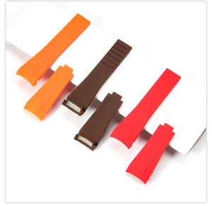 Bracelet de montre en caoutchouc OEM 20 mm à extrémités courbes pour GMT <span class=keywords><strong>Daytona</strong></span>, bracelet de remplacement en silicone anti-transpiration avec boucle métallique - Product Image 2