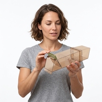 Piège à souris vivant en plastique transparent brun, boîte de capture humaine réutilisable à 3 compartiments pour le contrôle des rongeurs et des nuisibles à la maison et au jardin