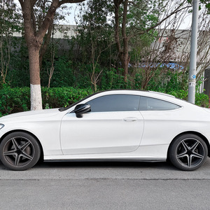 Amp-Z Side Skirts Piano Black Carbon Fiber Texture Matte Finish For Mercedes-Benz C-Class W205 C205 AMG Line - Product Image 3