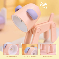 Lampes de table Kawaii en forme de chien et de cerf avec protection des yeux Lampe LED Vente en gros Décoration de chambre Animaux de compagnie mignons Décoration de chambre à coucher Pliable