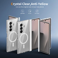 Coque de téléphone magnétique transparente pliable pour Samsung Z Fold 7 8 Ultra avec protection de charnière, anti-rayures et antichoc