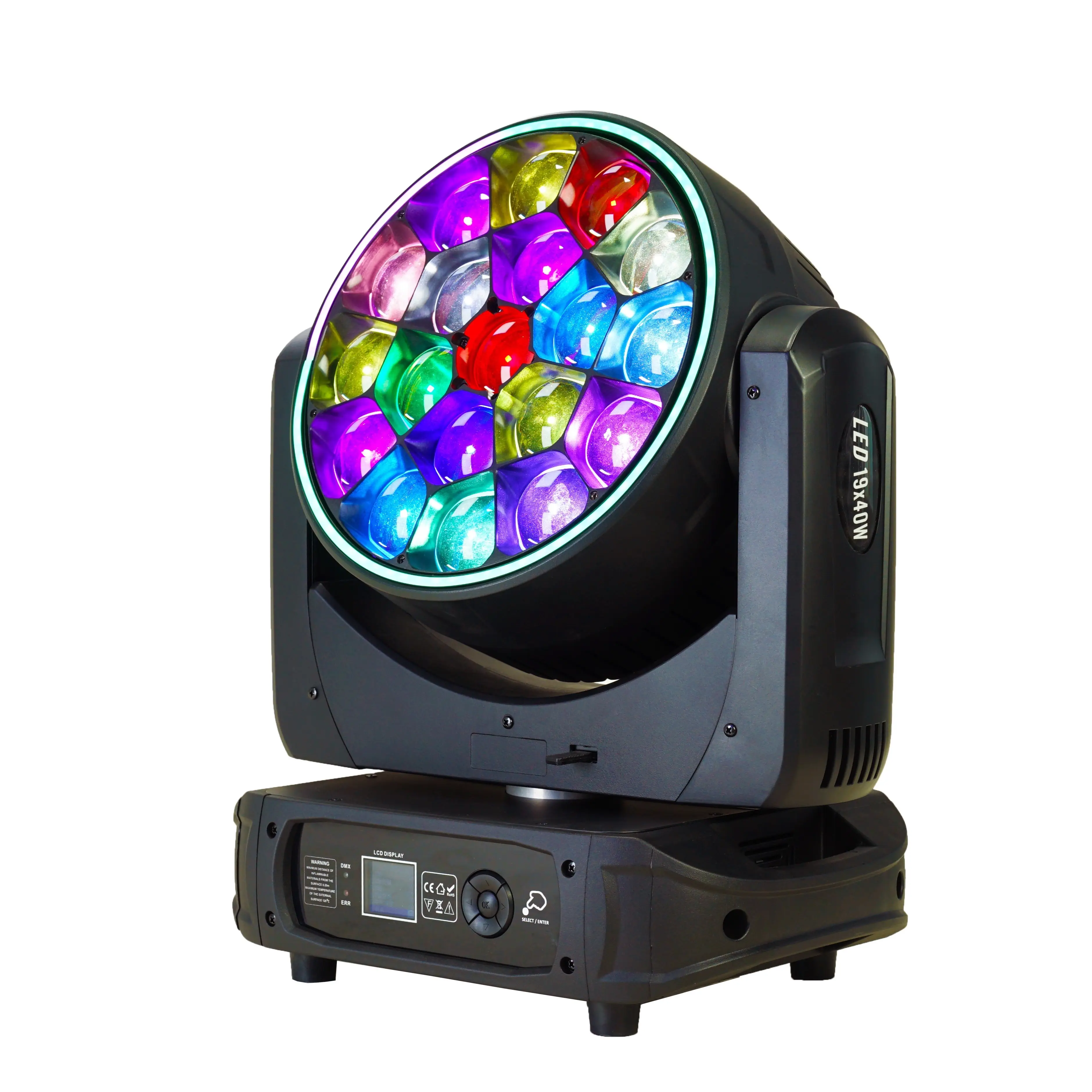 Guangzhou stage lighting party bar night club lighting equipment 19 eyes wash moving head with auxiliary light